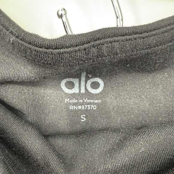 Alo Yoga Moto Leggings Black High Wst Ribbed Paneled Athletic Activewear Small - Picture 4 of 5